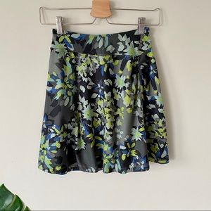 REI Northway Floral Print Circle Stretch Skirt Gray & Green Size XXS